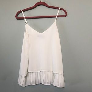 Halogen pleated white tank